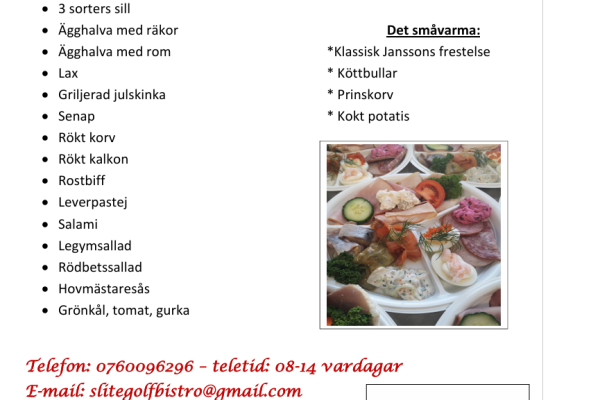 Slite Golfbistros Jultallrik